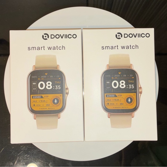 One ☝️ Pink/ Begie Smart Watch - Fitness & Health Tracker - Picture 2 of 3